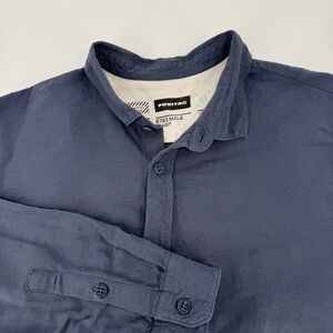 Freitag E783 Male Shirt Blue Linen Modal Blend Long Sleeve Button Up Mens Medium